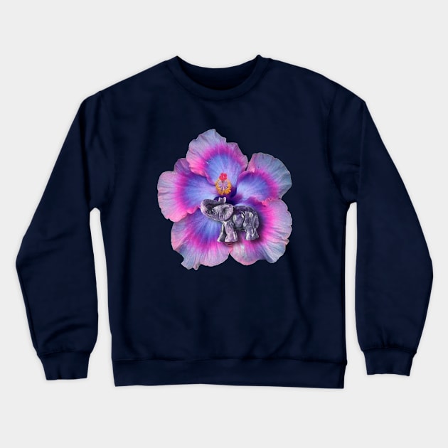 EllyphantPurp Crewneck Sweatshirt by dizzydeezignz